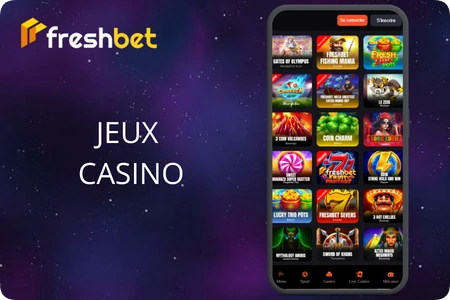 Le catalogue Freshbet Casino rassemble machines à sous, tables en direct et parties rapides